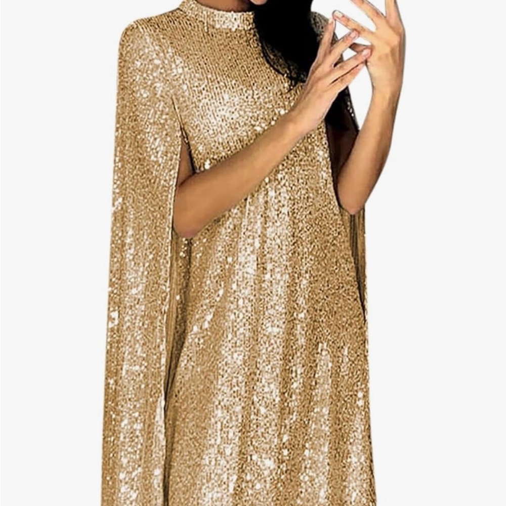 Gold sequin party dress